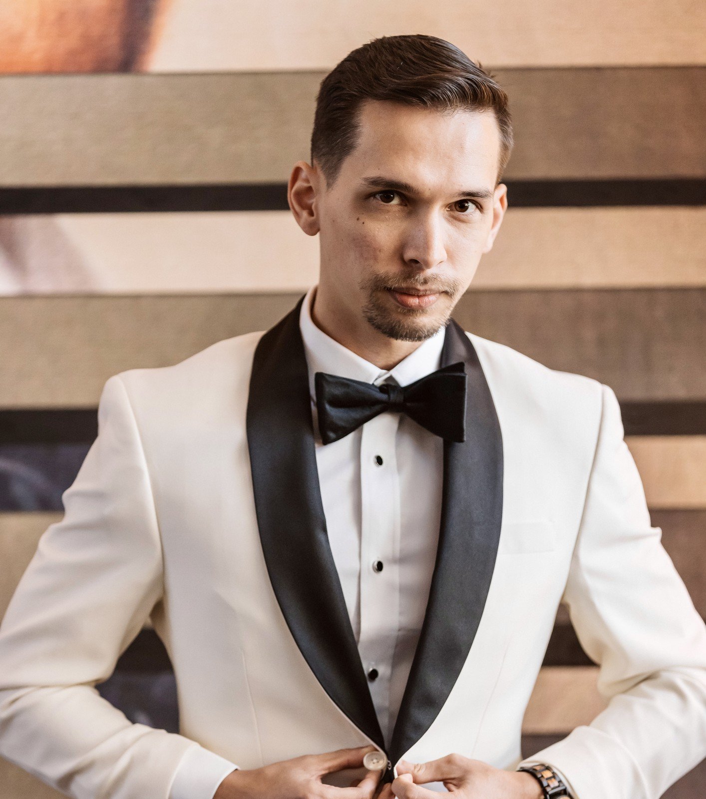 Josh Croft in a tuxedo